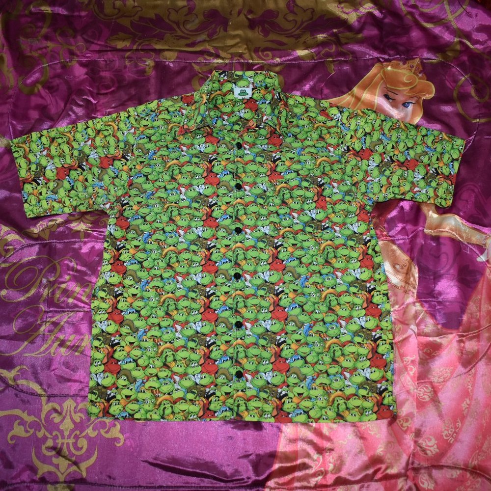 Vintage Señor Frogs button-up shirt oversized Medium 90s y2k face Single stitch